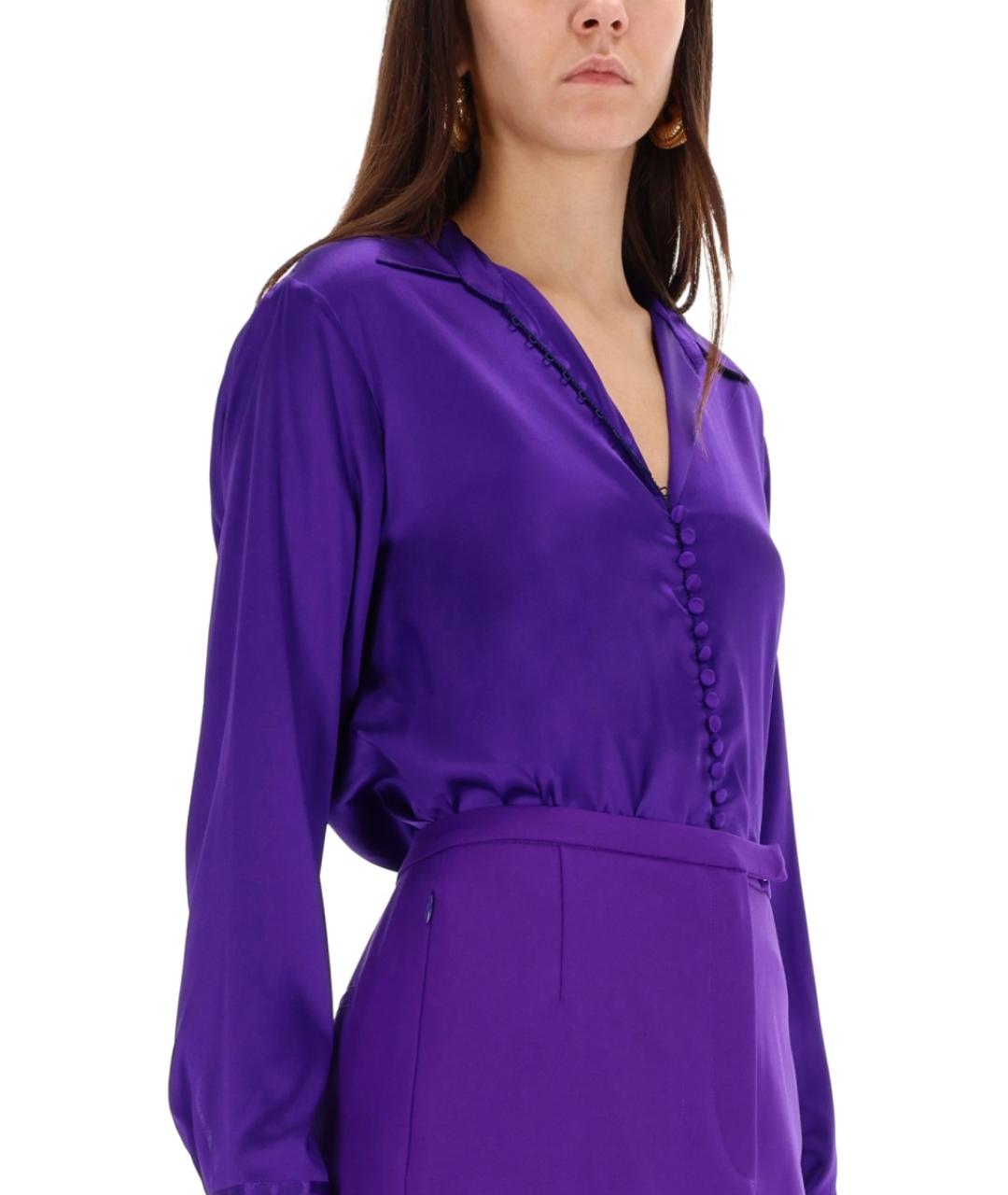DRIES VAN NOTEN Фиолетовая шелковая рубашка, фото 3