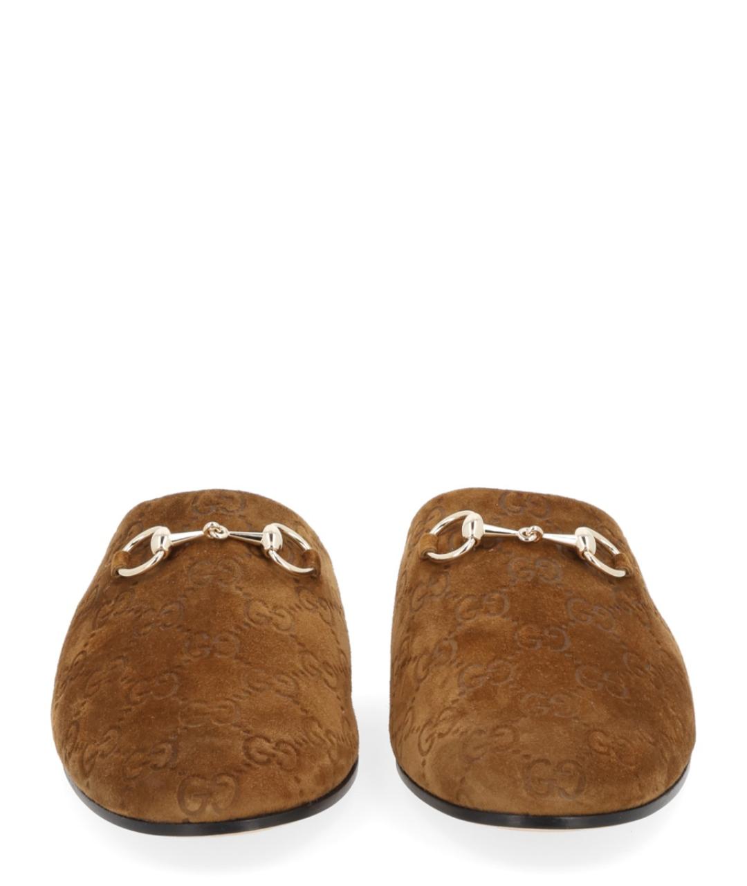 GUCCI Коричневые замшевые мюли, фото 3
