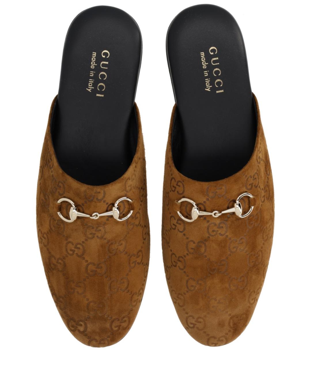GUCCI Коричневые замшевые мюли, фото 5
