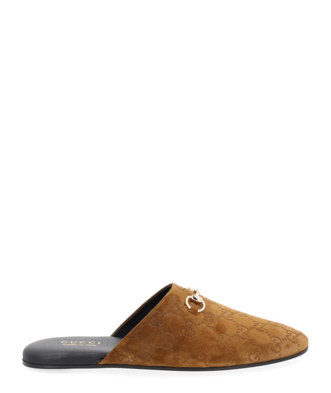 GUCCI Коричневые замшевые мюли, фото 1