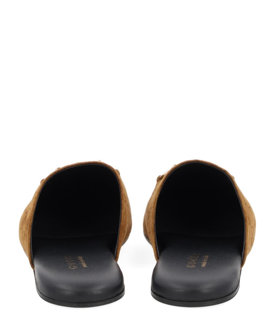 GUCCI Коричневые замшевые мюли, фото 4