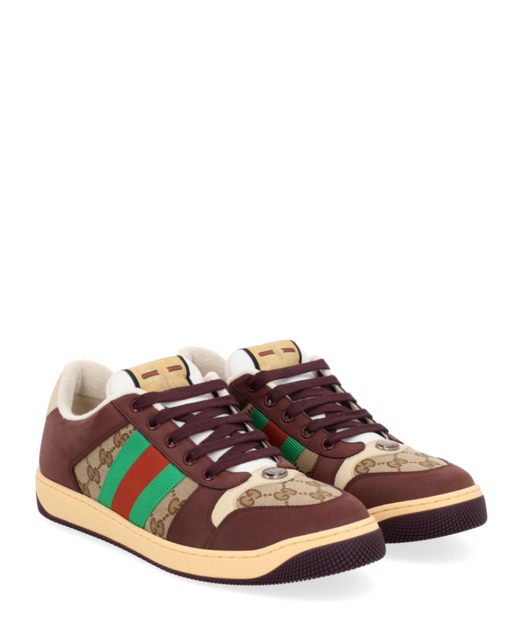 GUCCI Мульти текстильные низкие кроссовки / кеды, фото 2