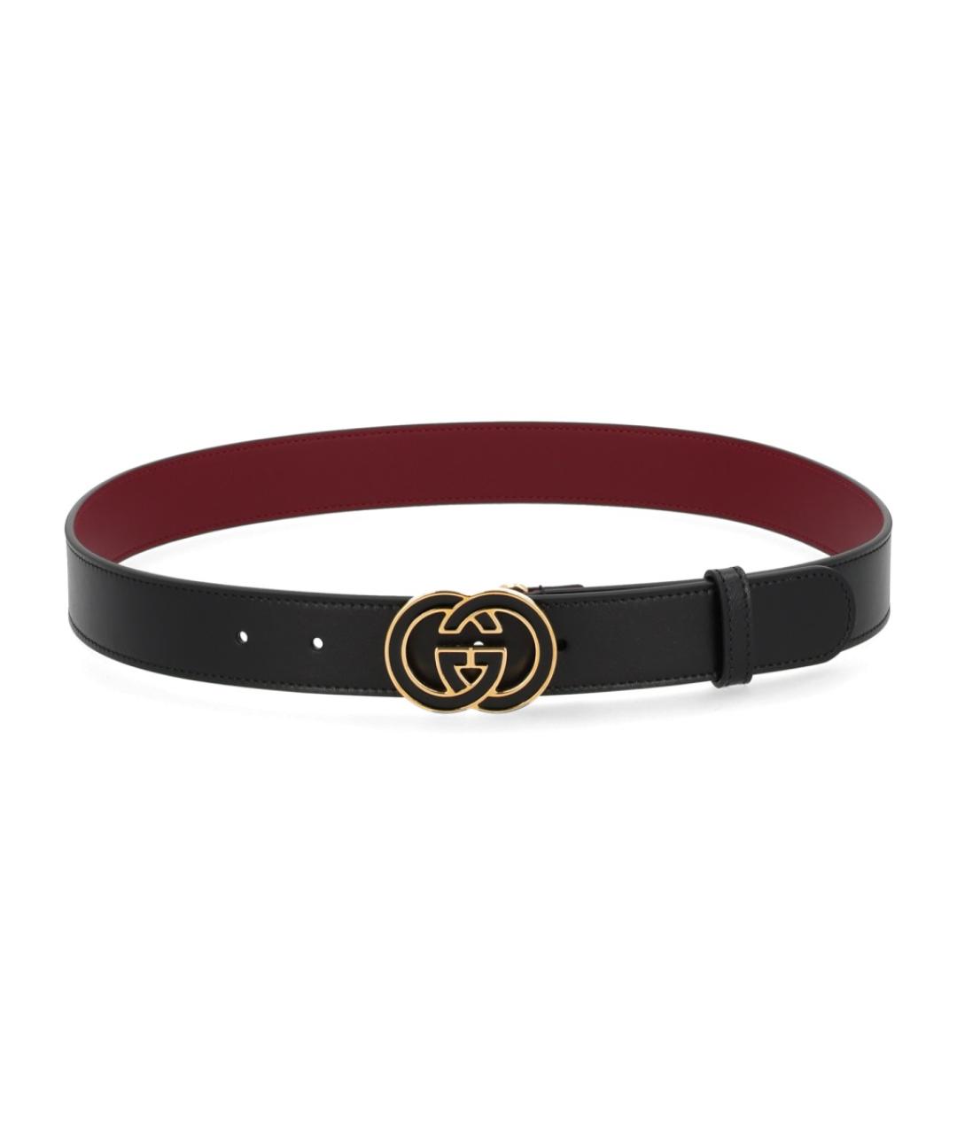 GUCCI Черный кожаный ремень, фото 1