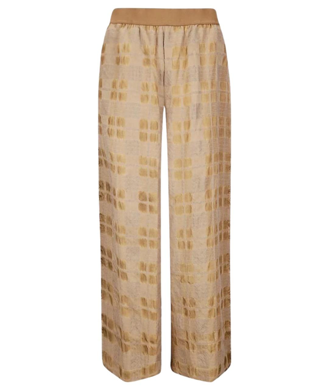 UMA WANG Бежевые вискозные прямые брюки, фото 1
