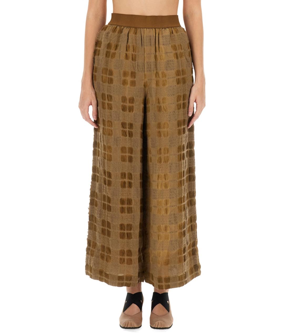 UMA WANG Бежевые вискозные прямые брюки, фото 5