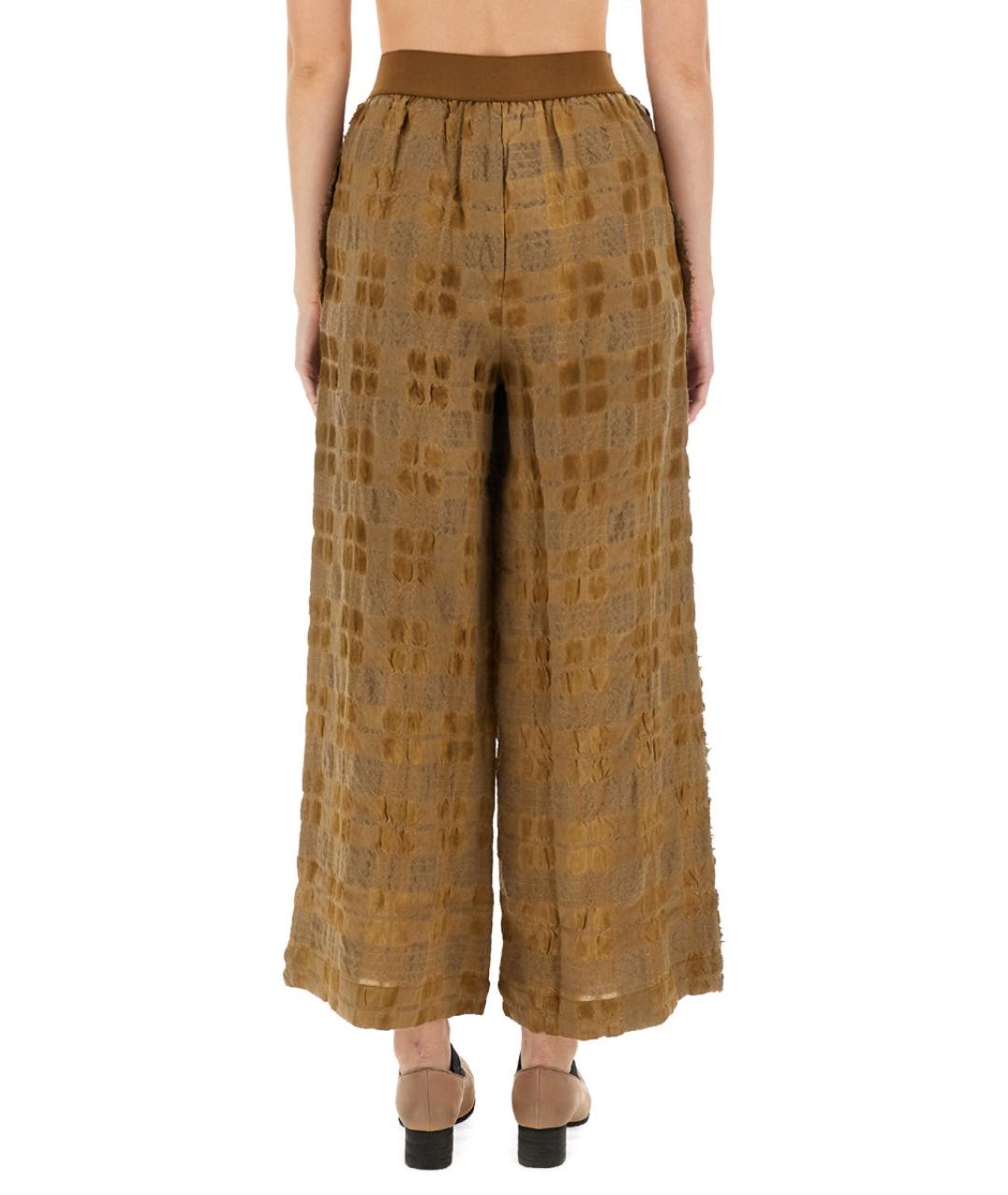 UMA WANG Бежевые вискозные прямые брюки, фото 4