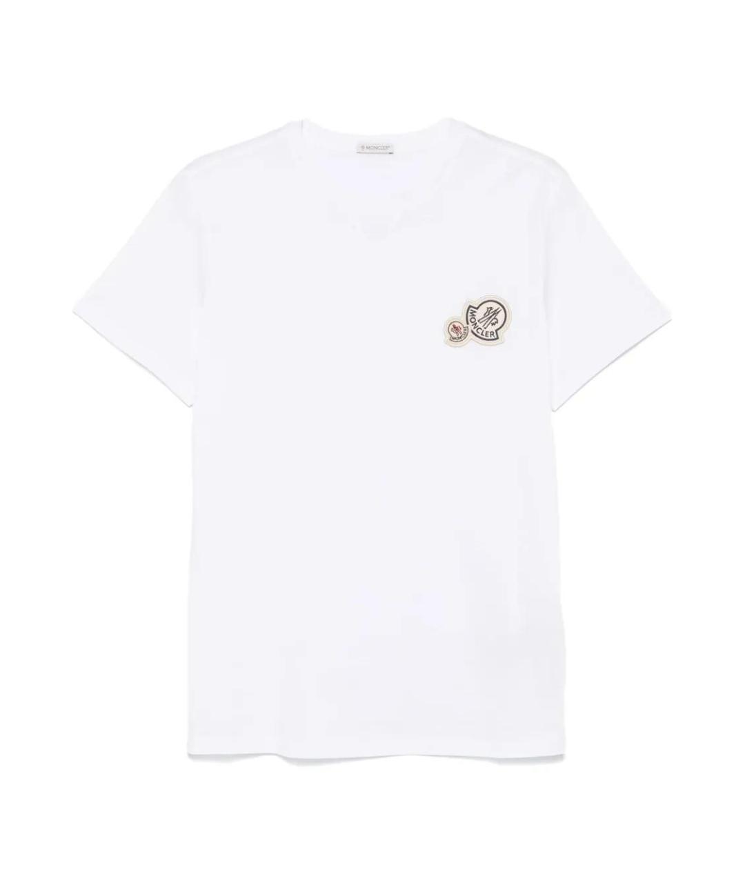 MONCLER Белая хлопковая футболка, фото 1