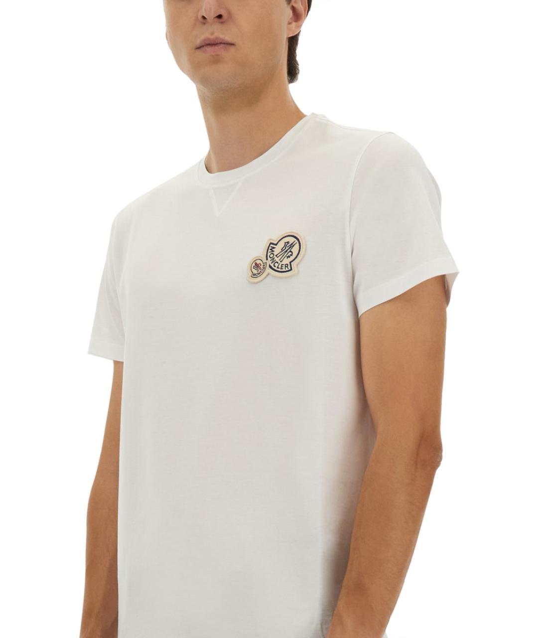 MONCLER Белая хлопковая футболка, фото 3