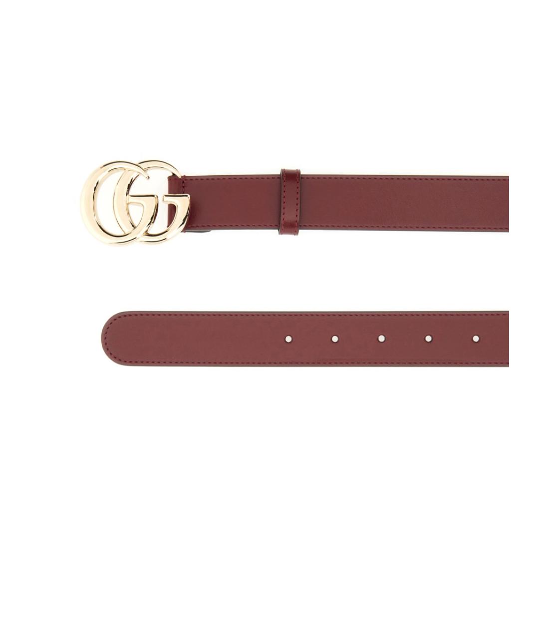 GUCCI Бордовый кожаный ремень, фото 2