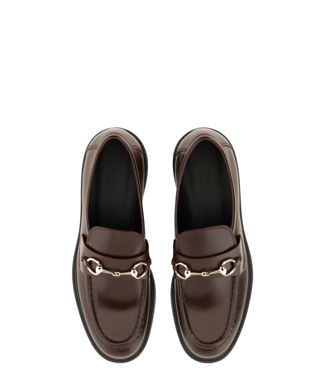 GUCCI Коричневые кожаные лоферы, фото 6