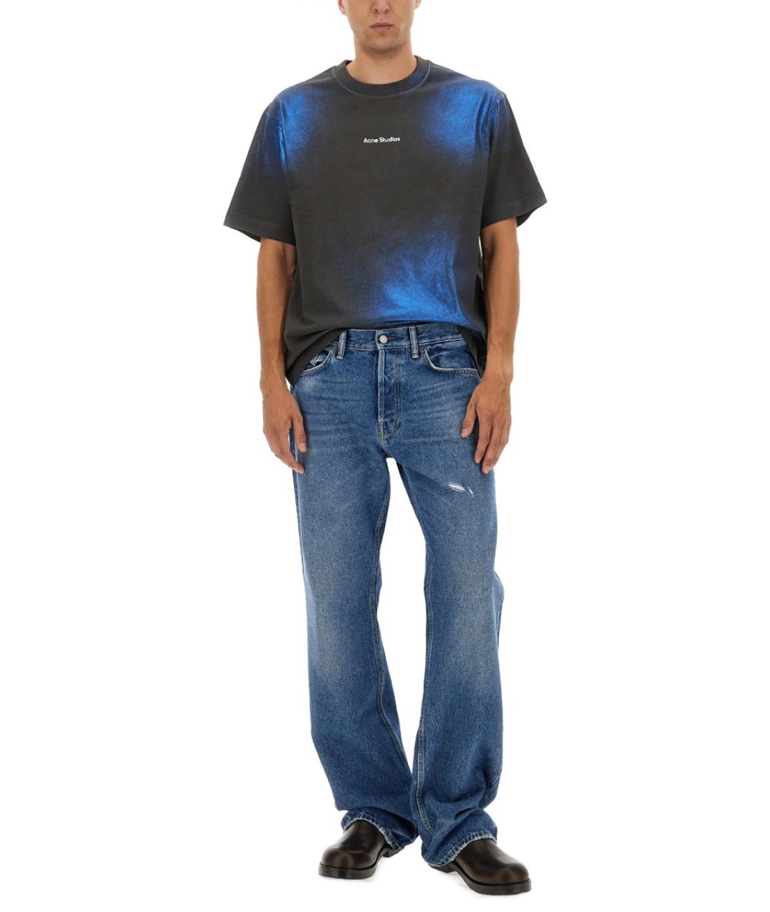 ACNE STUDIOS Синие хлопковые прямые джинсы, фото 2