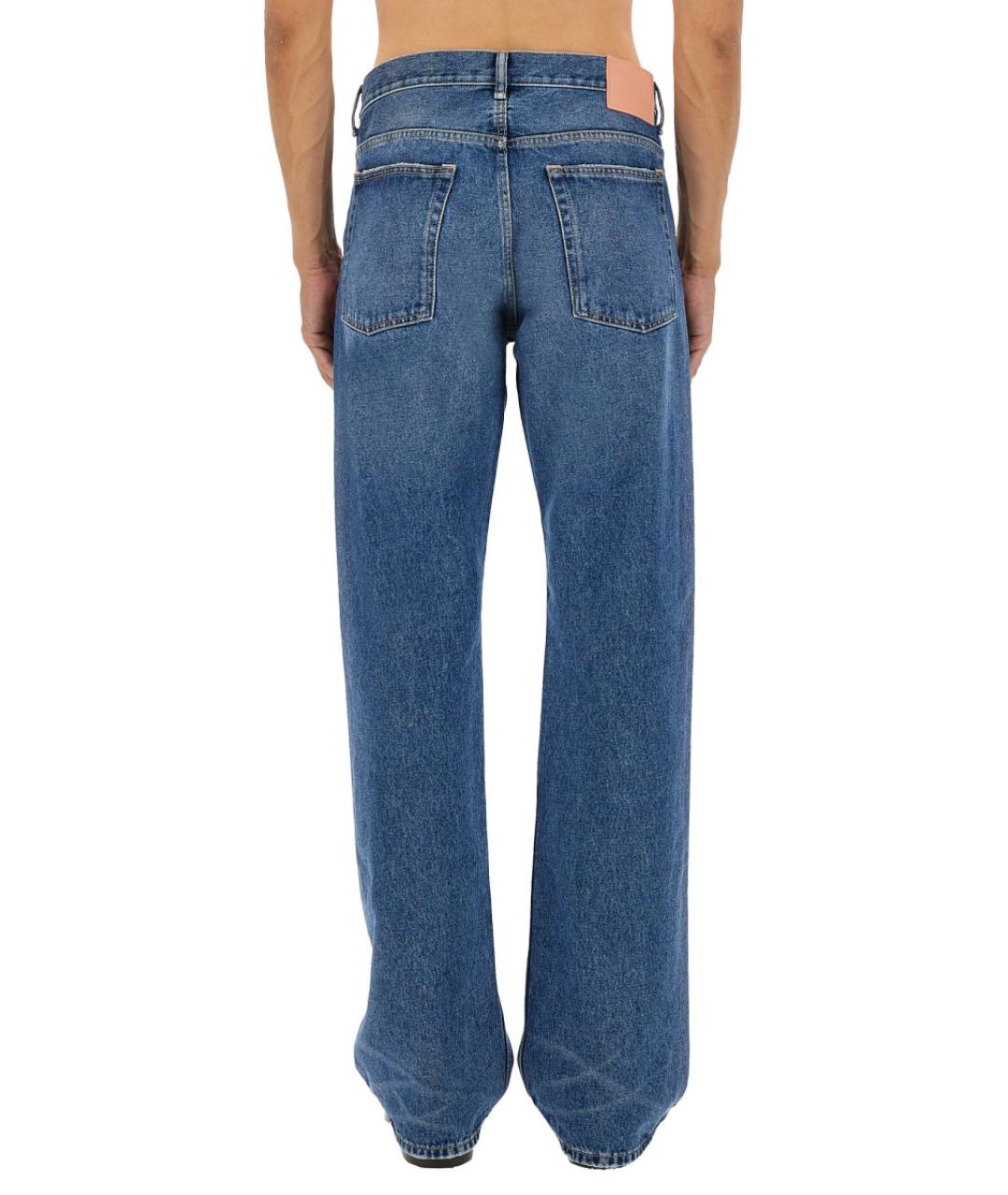 ACNE STUDIOS Синие хлопковые прямые джинсы, фото 3