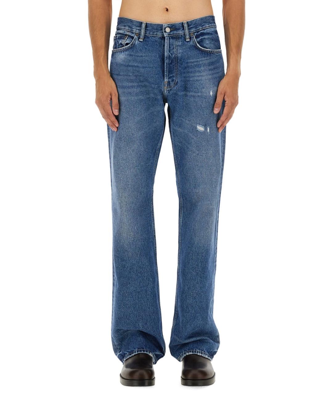 ACNE STUDIOS Синие хлопковые прямые джинсы, фото 5