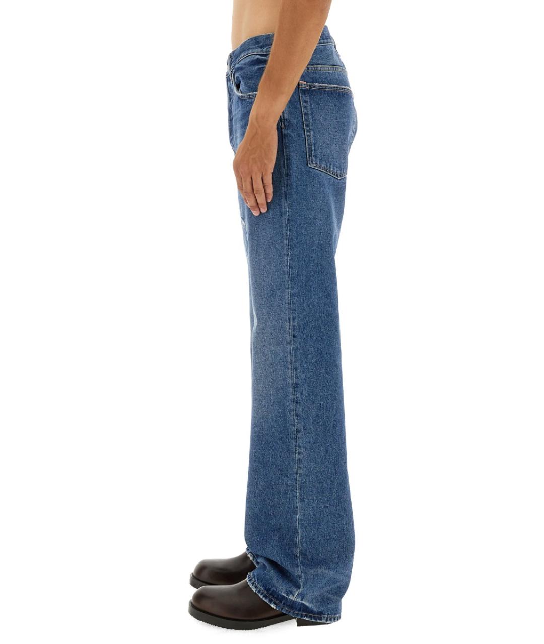 ACNE STUDIOS Синие хлопковые прямые джинсы, фото 4