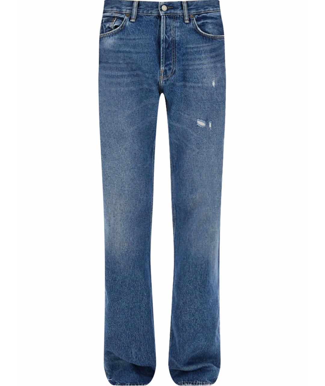 ACNE STUDIOS Синие хлопковые прямые джинсы, фото 1