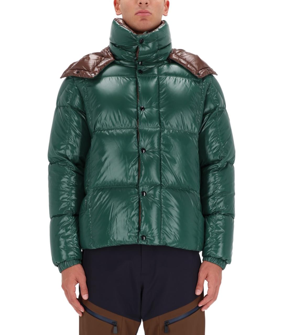 MONCLER Зеленая полиамидовая куртка, фото 2