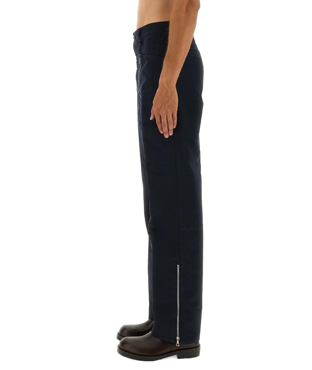 DRIES VAN NOTEN Синие хлопковые повседневные брюки, фото 4