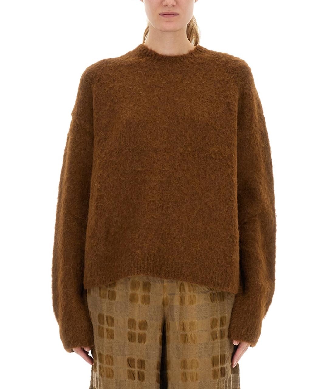 UMA WANG Коричневый шерстяной джемпер / свитер, фото 5
