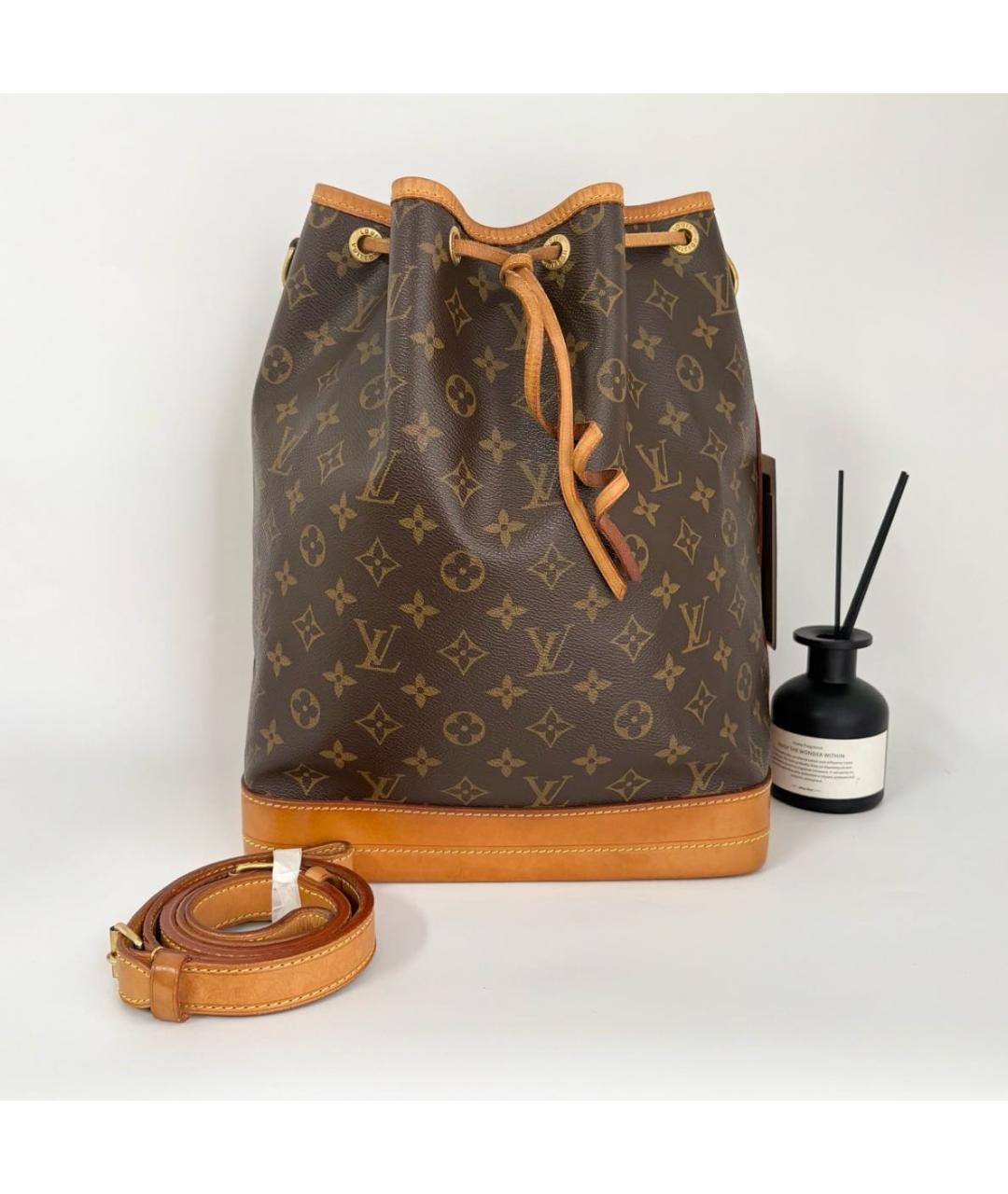 LOUIS VUITTON Коричневая кожаная сумка тоут, фото 8