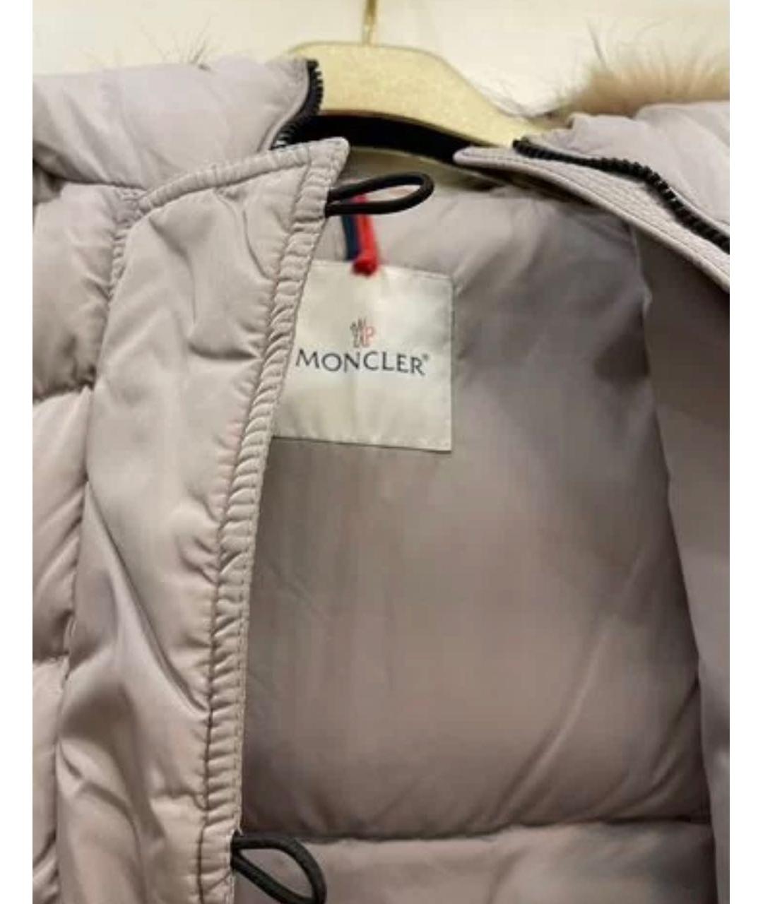 MONCLER Серая полиэстеровая куртка, фото 4