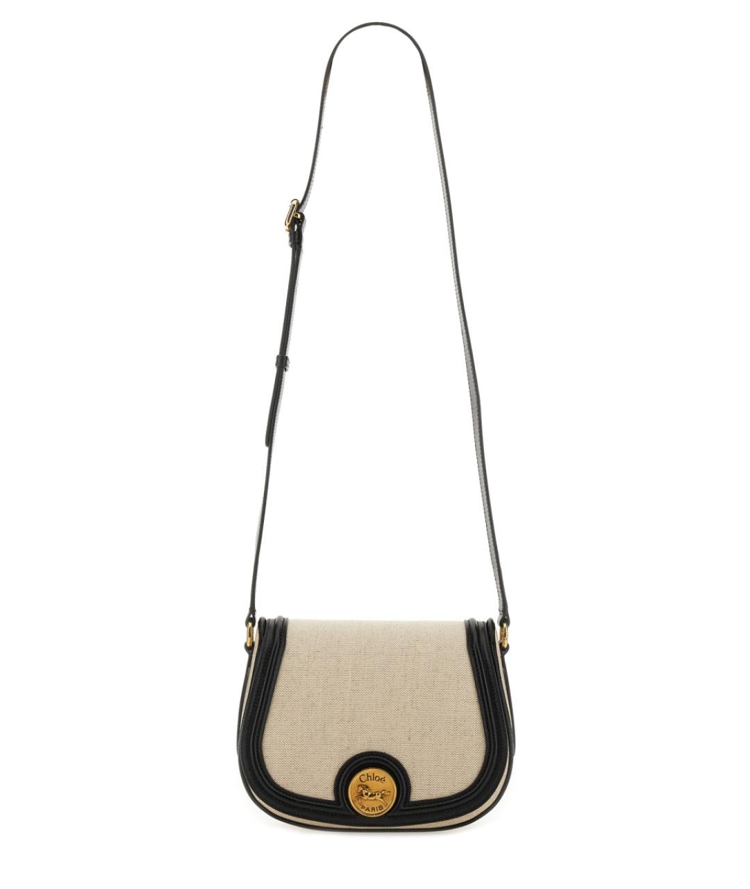 CHLOE Бежевая тканевая сумка через плечо, фото 3