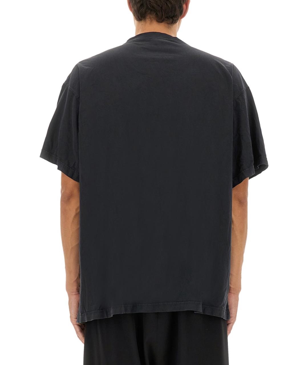BALENCIAGA Антрацитовая хлопковая футболка, фото 4