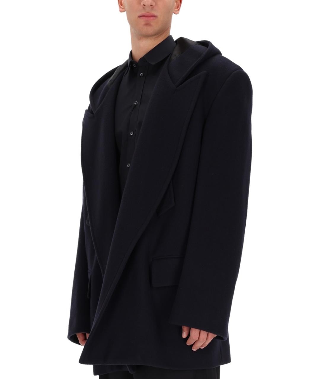 BALENCIAGA Темно-синее шерстяное пальто, фото 4