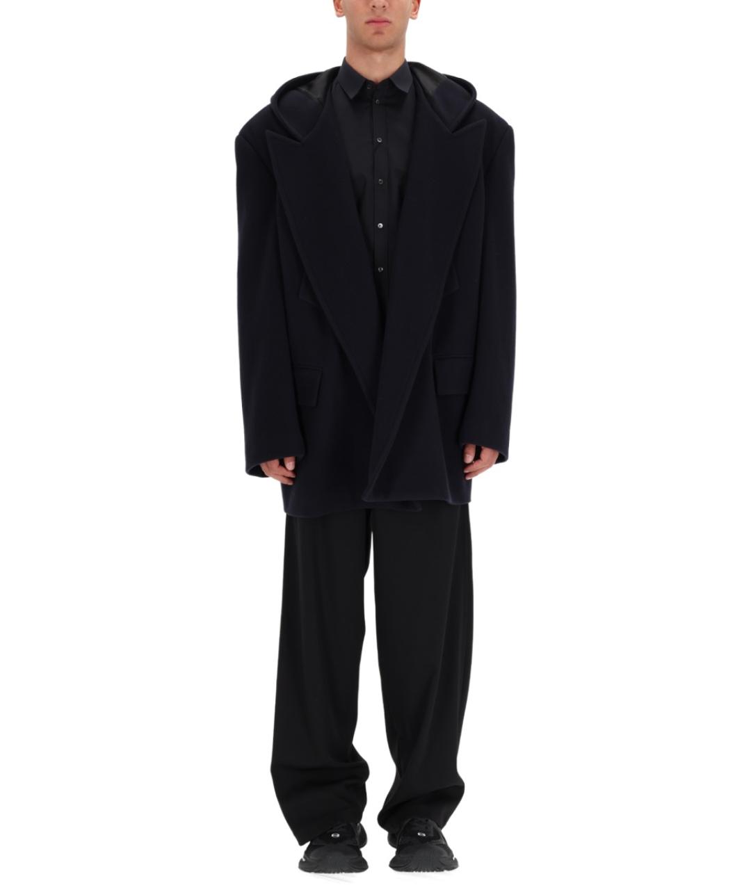 BALENCIAGA Темно-синее шерстяное пальто, фото 2