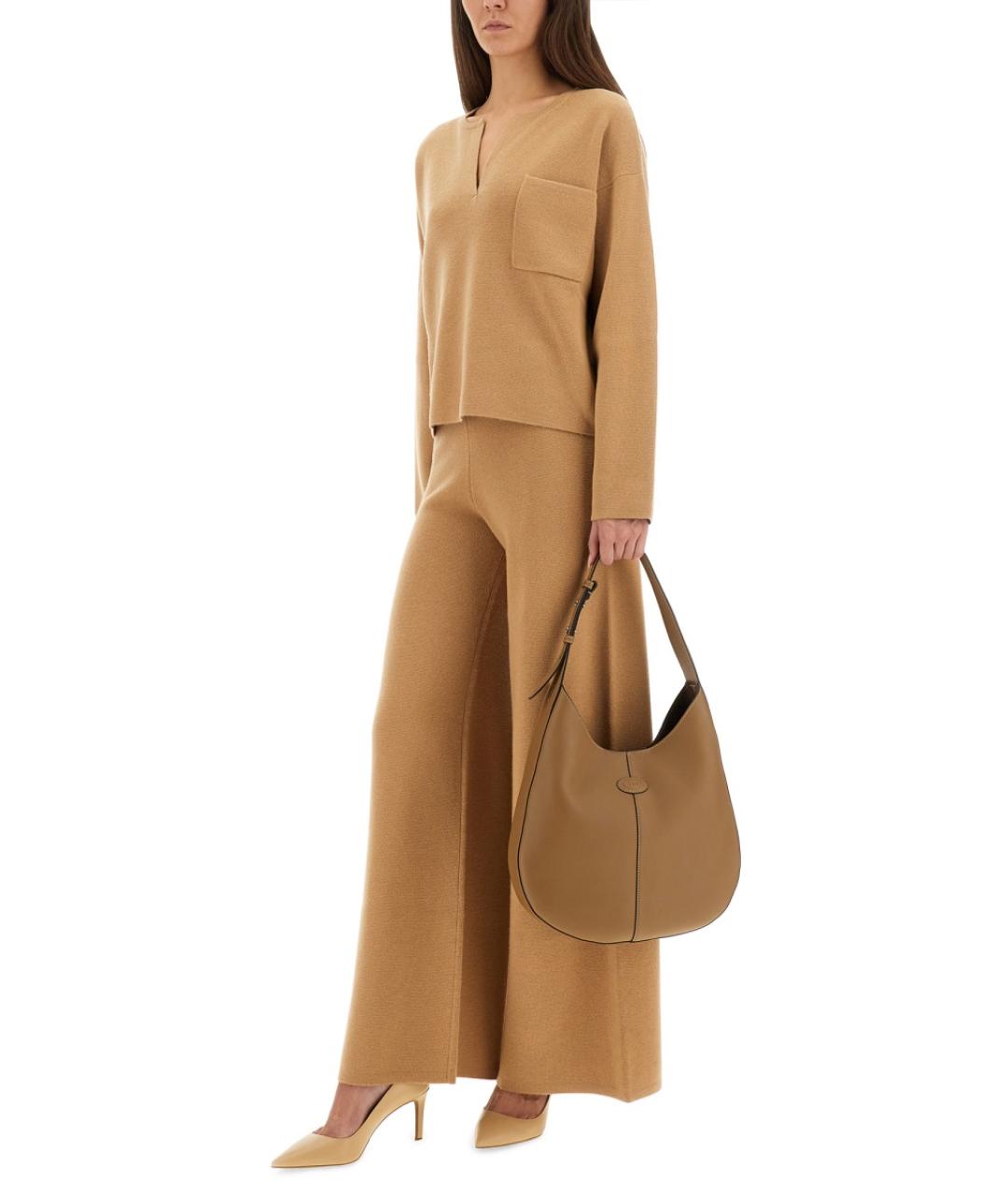 MAX MARA Бежевый шерстяной джемпер / свитер, фото 3