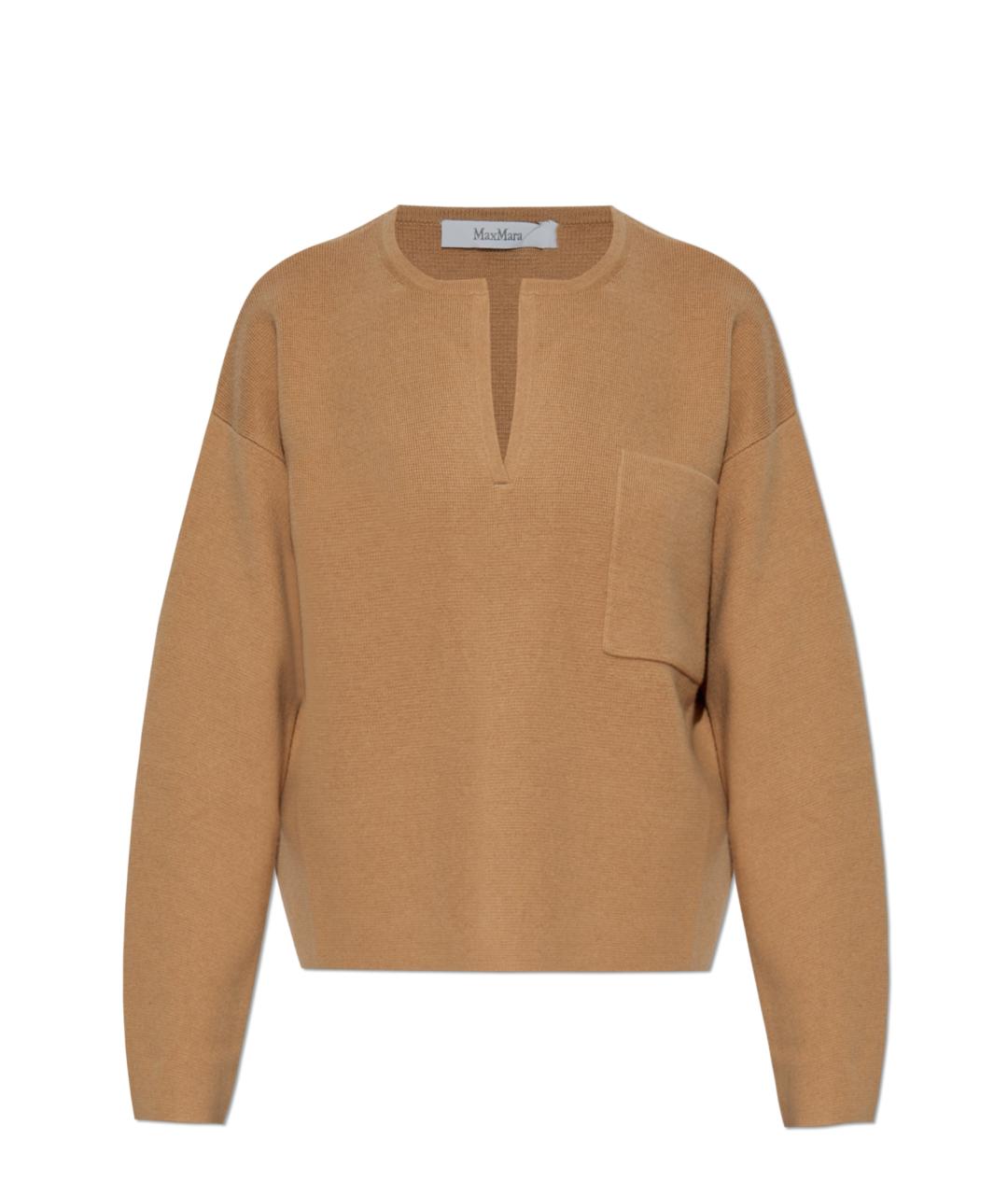 MAX MARA Бежевый шерстяной джемпер / свитер, фото 1