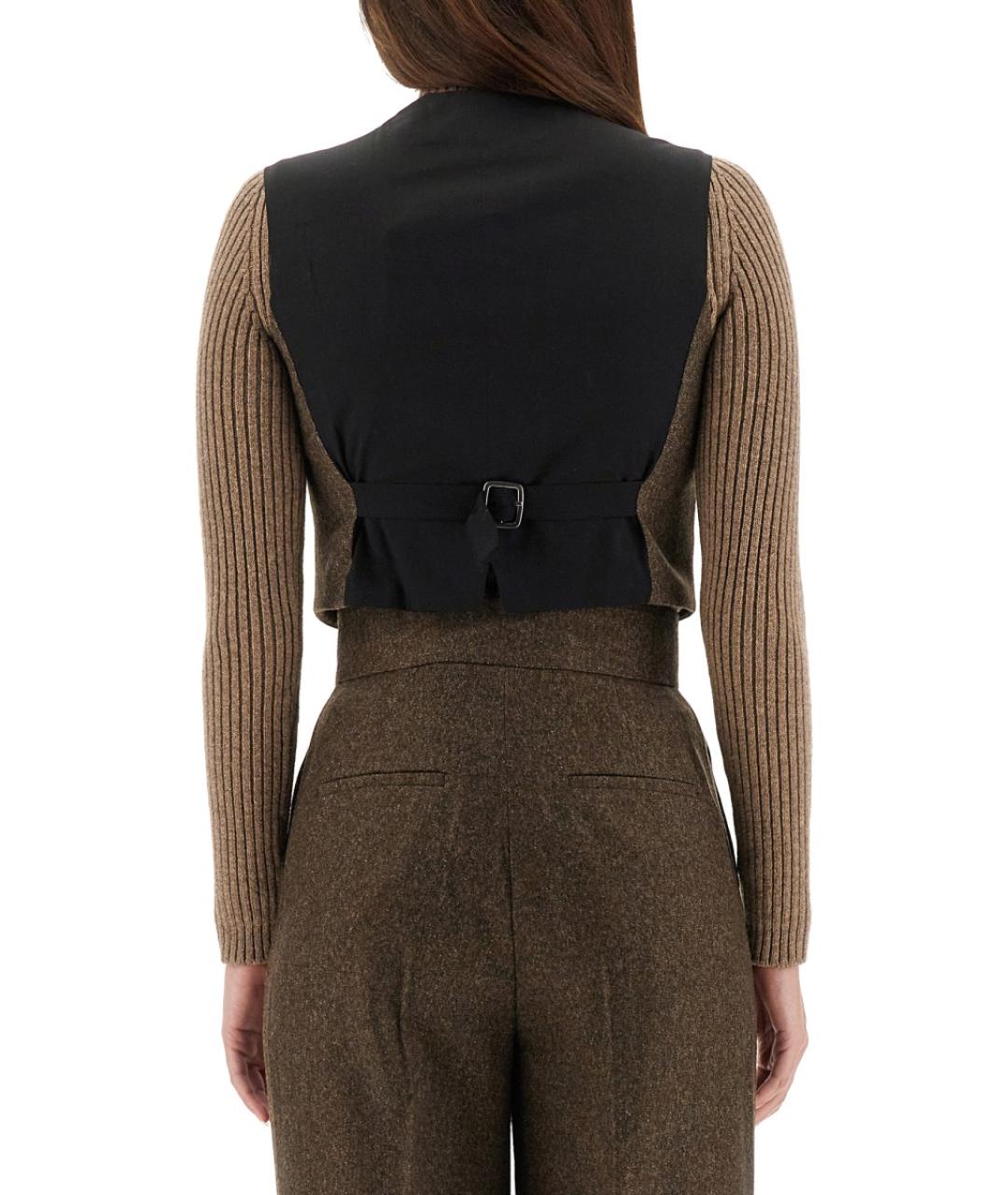 MAX MARA Коричневый шерстяной жилет, фото 4