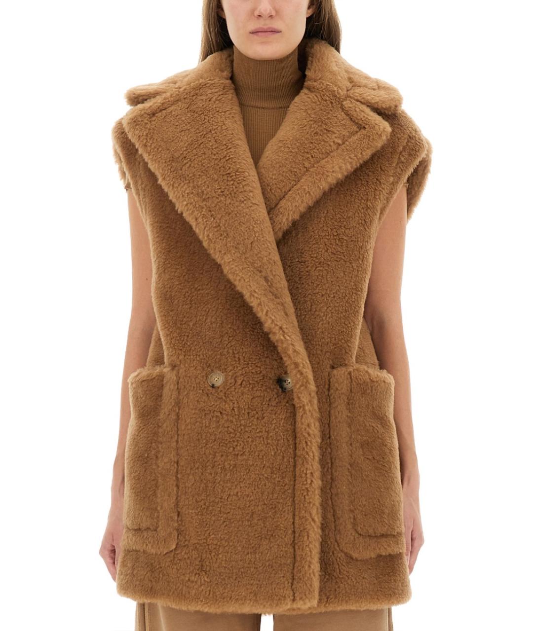 MAX MARA Бежевый шерстяной жилет, фото 5