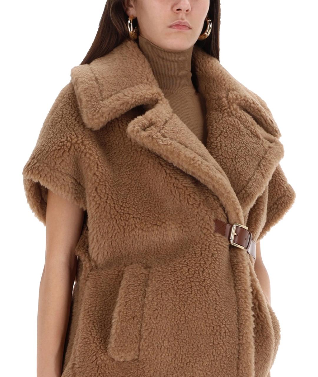 MAX MARA Коричневый шерстяной тренч/плащ, фото 5