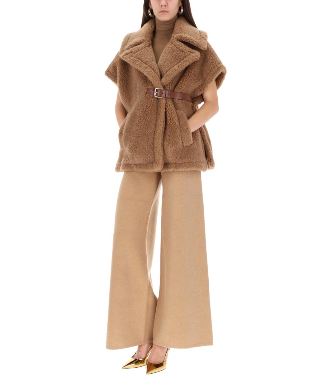 MAX MARA Коричневый шерстяной тренч/плащ, фото 3