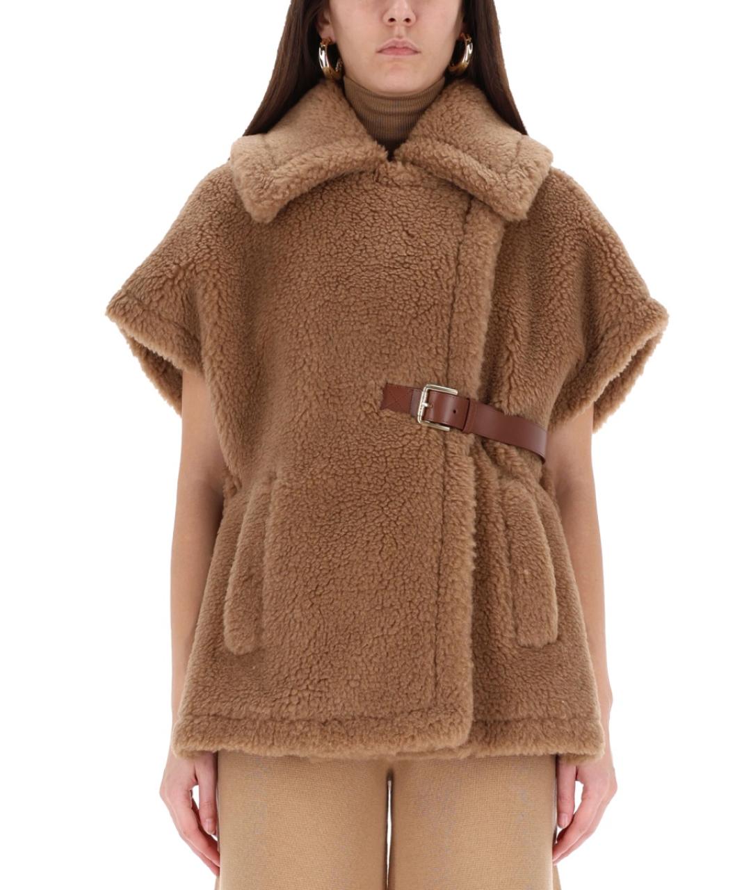 MAX MARA Коричневый шерстяной тренч/плащ, фото 2