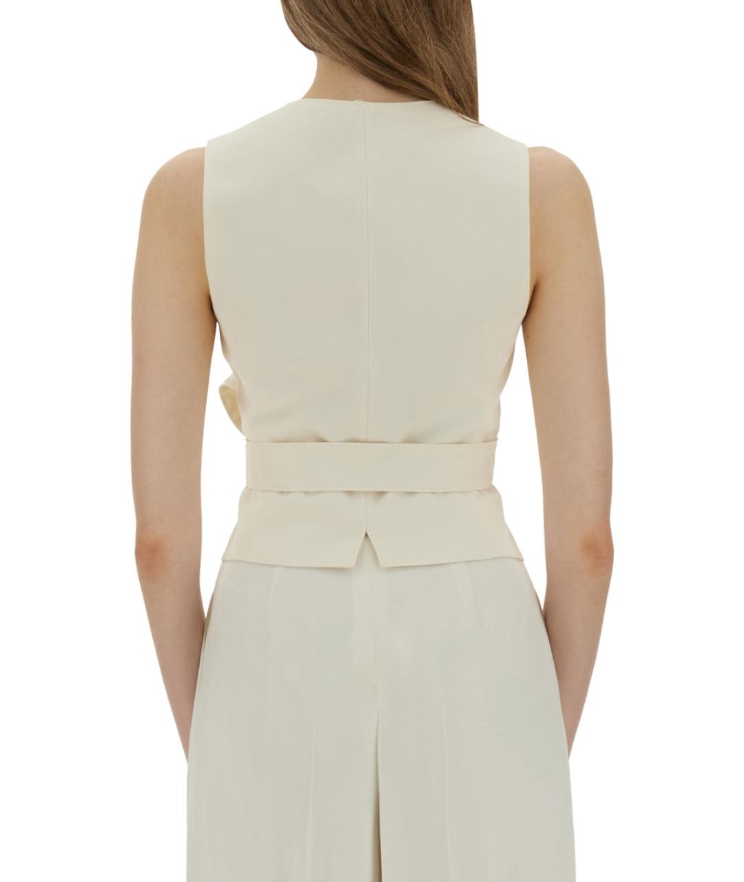 MAX MARA Белый хлопковый жилет, фото 4