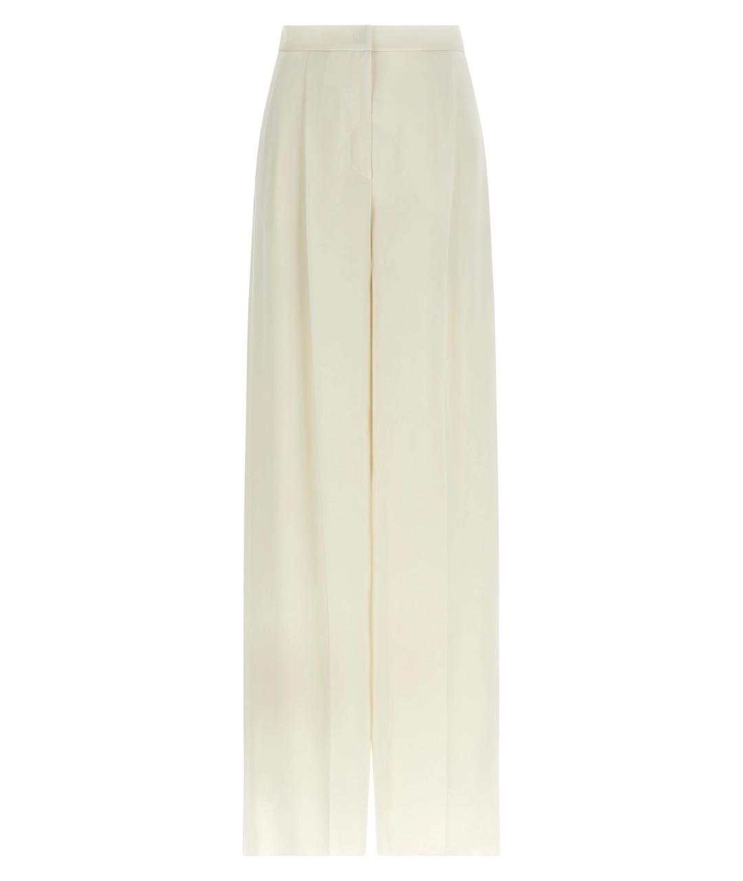 MAX MARA Белые ацетатные прямые брюки, фото 1