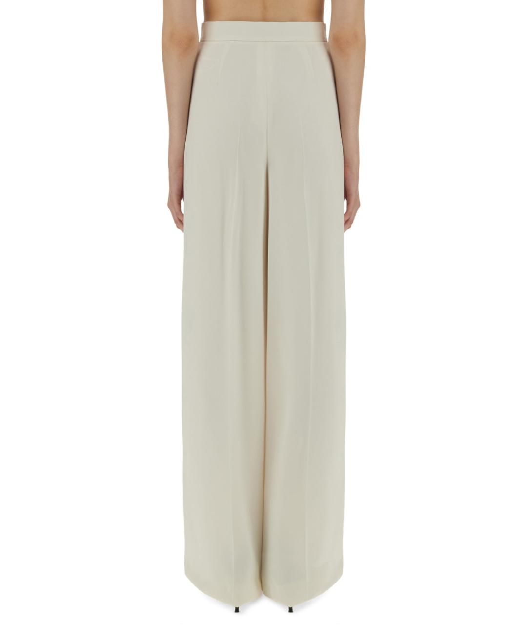MAX MARA Белые ацетатные прямые брюки, фото 4