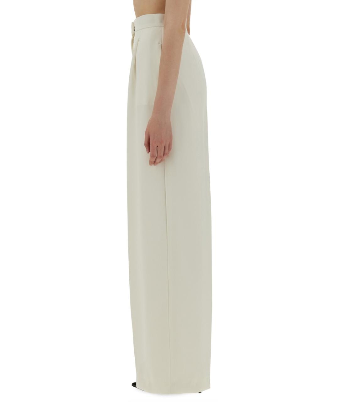 MAX MARA Белые ацетатные прямые брюки, фото 5