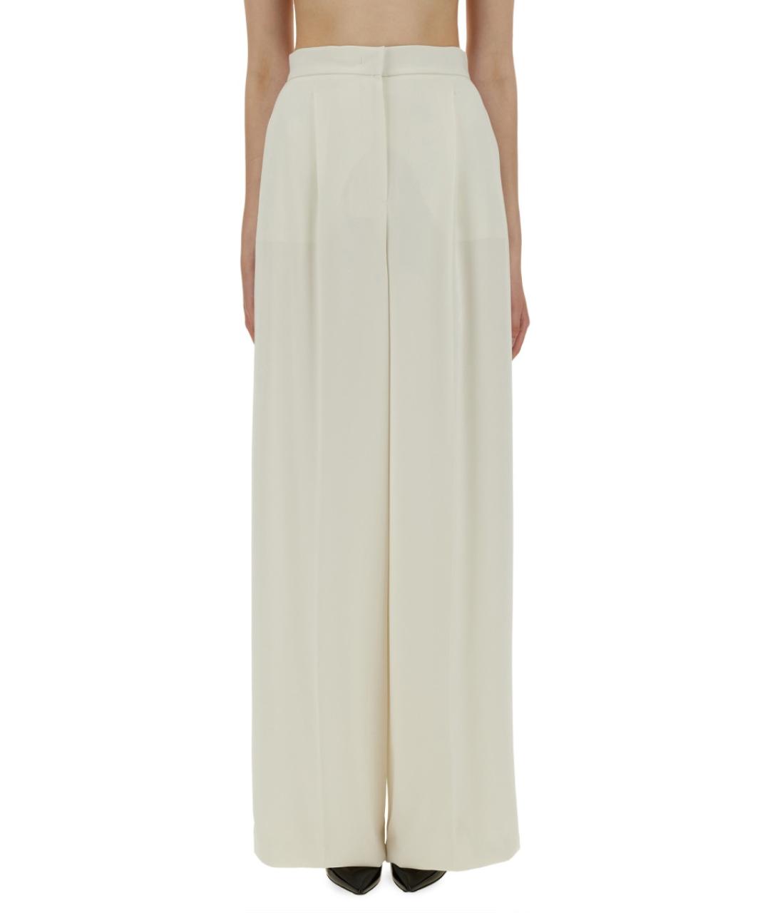 MAX MARA Белые ацетатные прямые брюки, фото 2