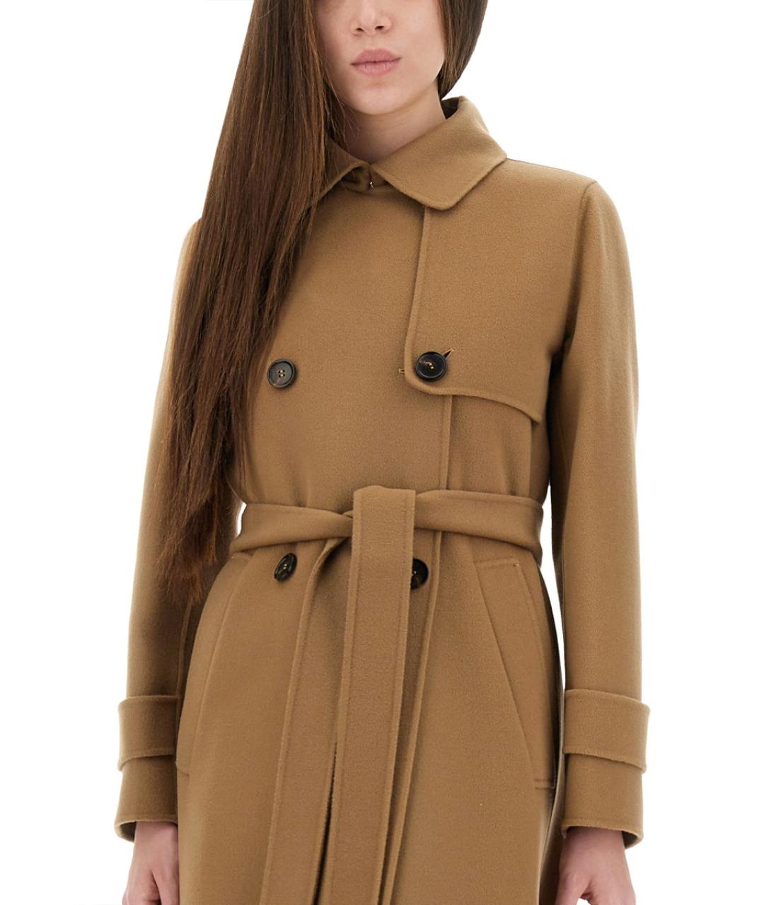 'S MAX MARA Бежевый шерстяной тренч/плащ, фото 5