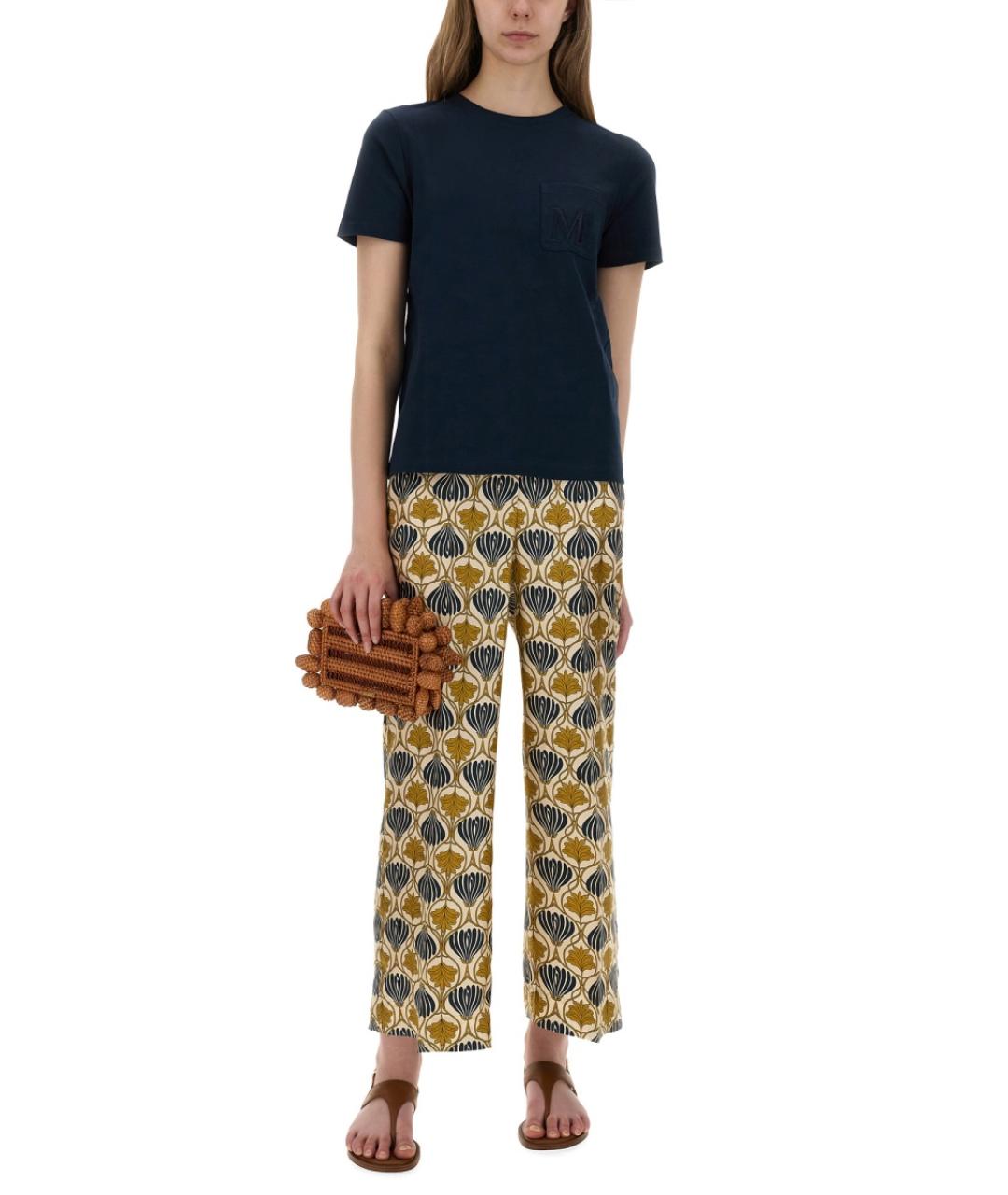 'S MAX MARA Синяя хлопковая футболка, фото 3