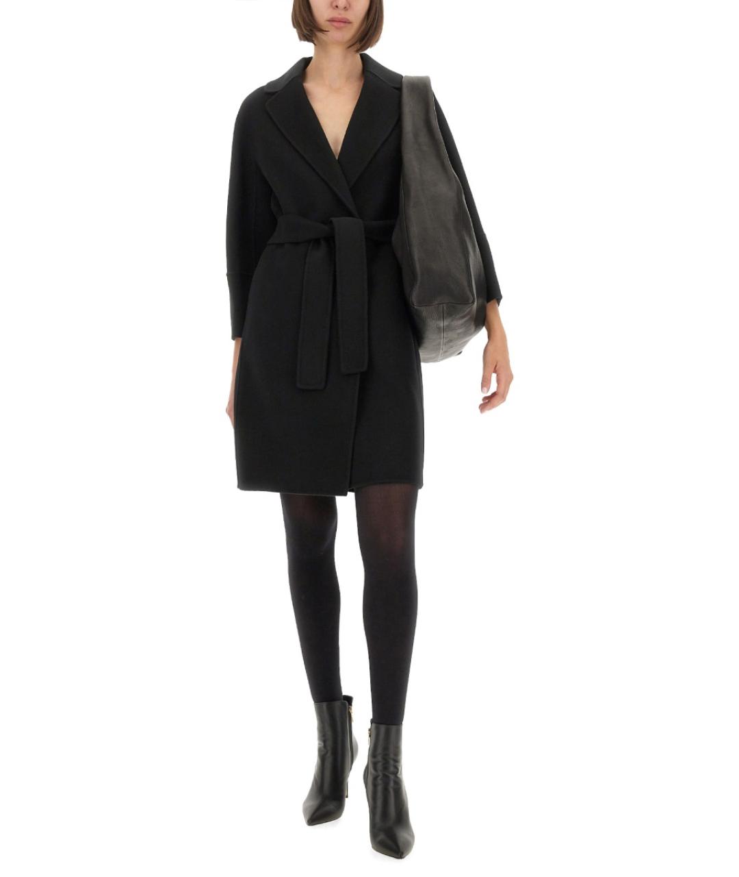 'S MAX MARA Черный шерстяной тренч/плащ, фото 3