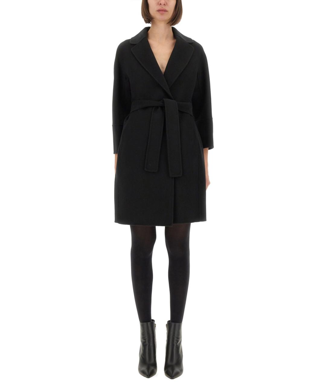 'S MAX MARA Черный шерстяной тренч/плащ, фото 2
