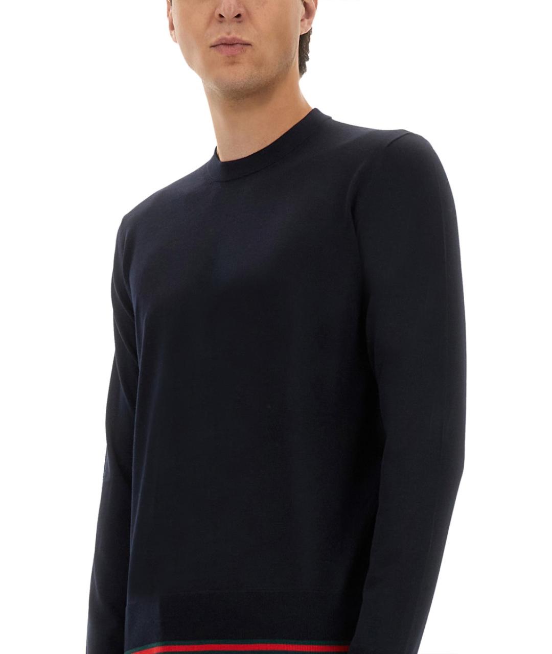 GUCCI Синий шерстяной джемпер / свитер, фото 4