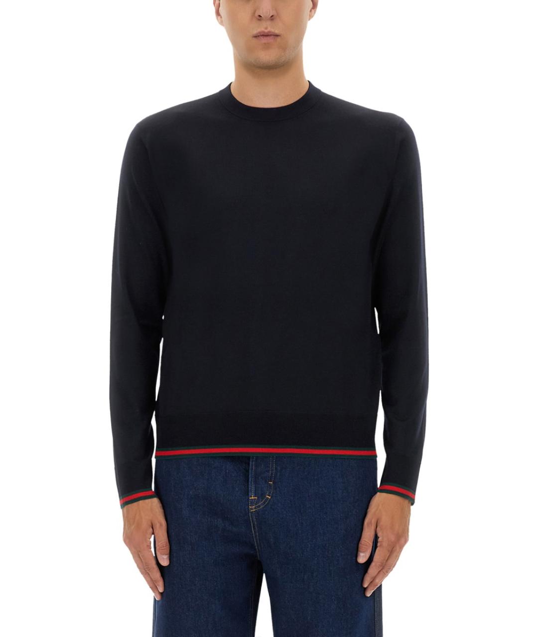 GUCCI Синий шерстяной джемпер / свитер, фото 5