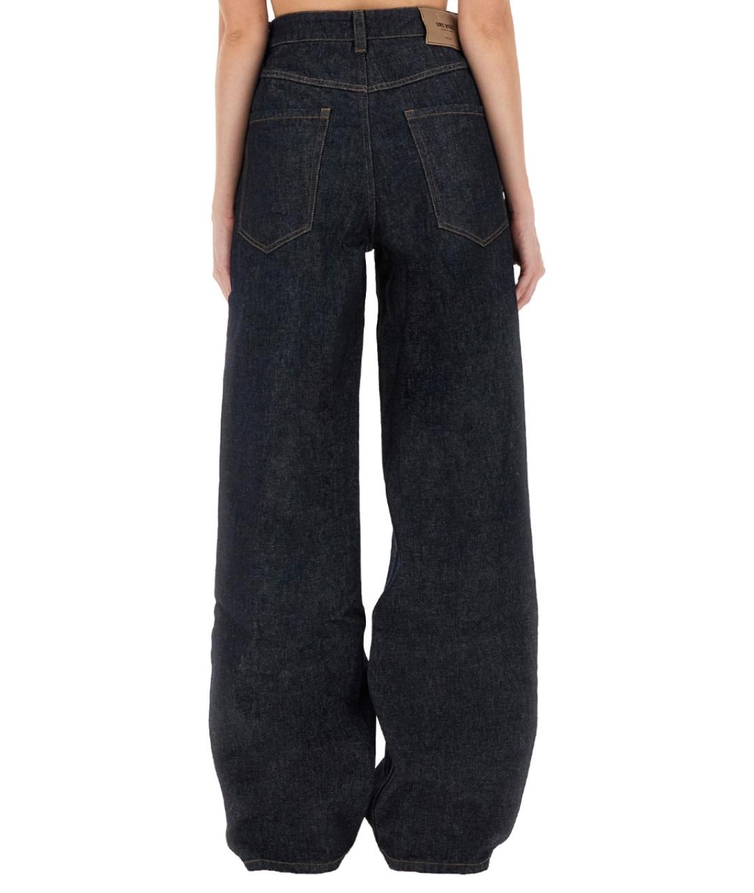 UMA WANG Синие хлопковые прямые брюки, фото 4