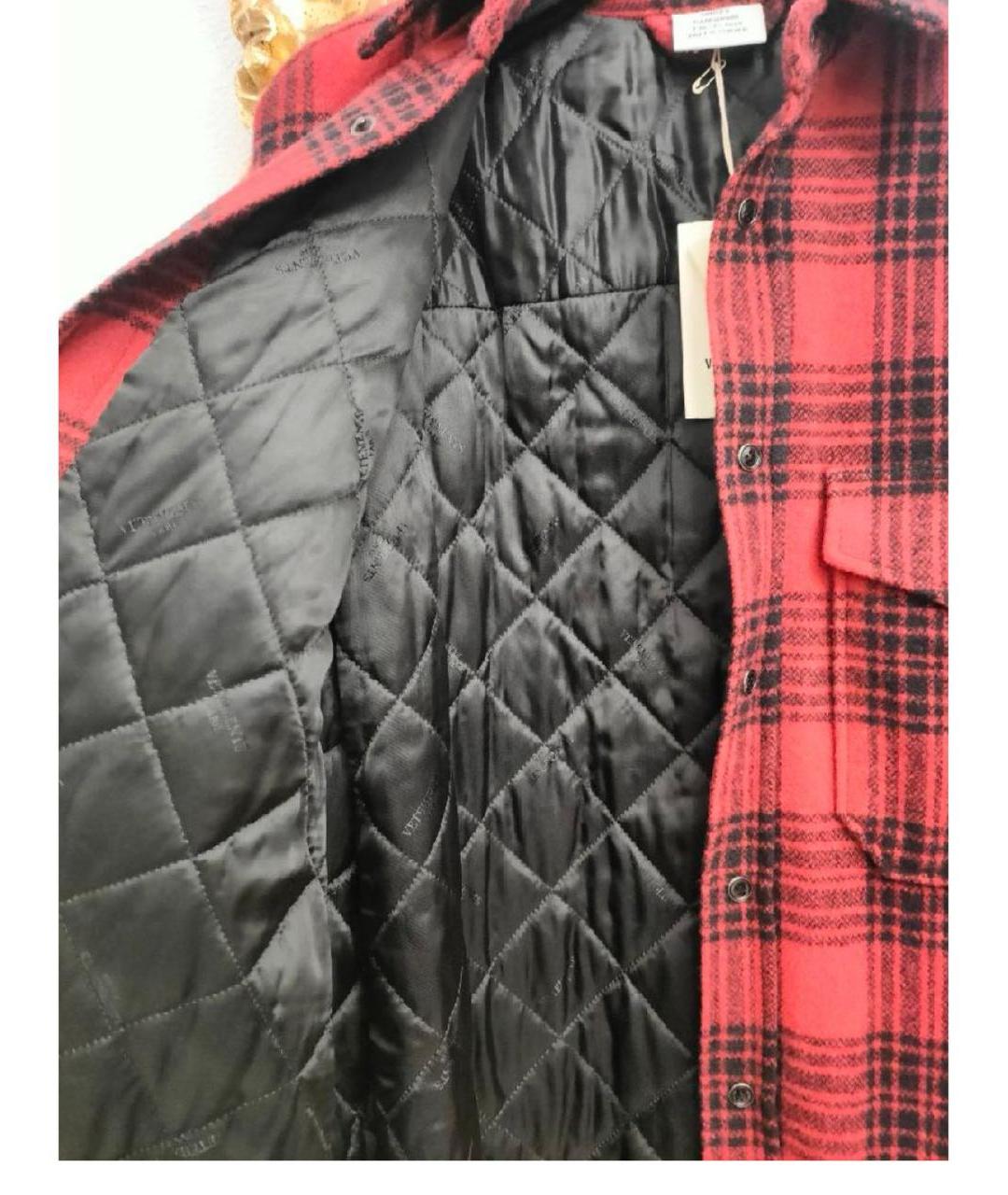 VETEMENTS Красная шерстяная кэжуал рубашка, фото 4