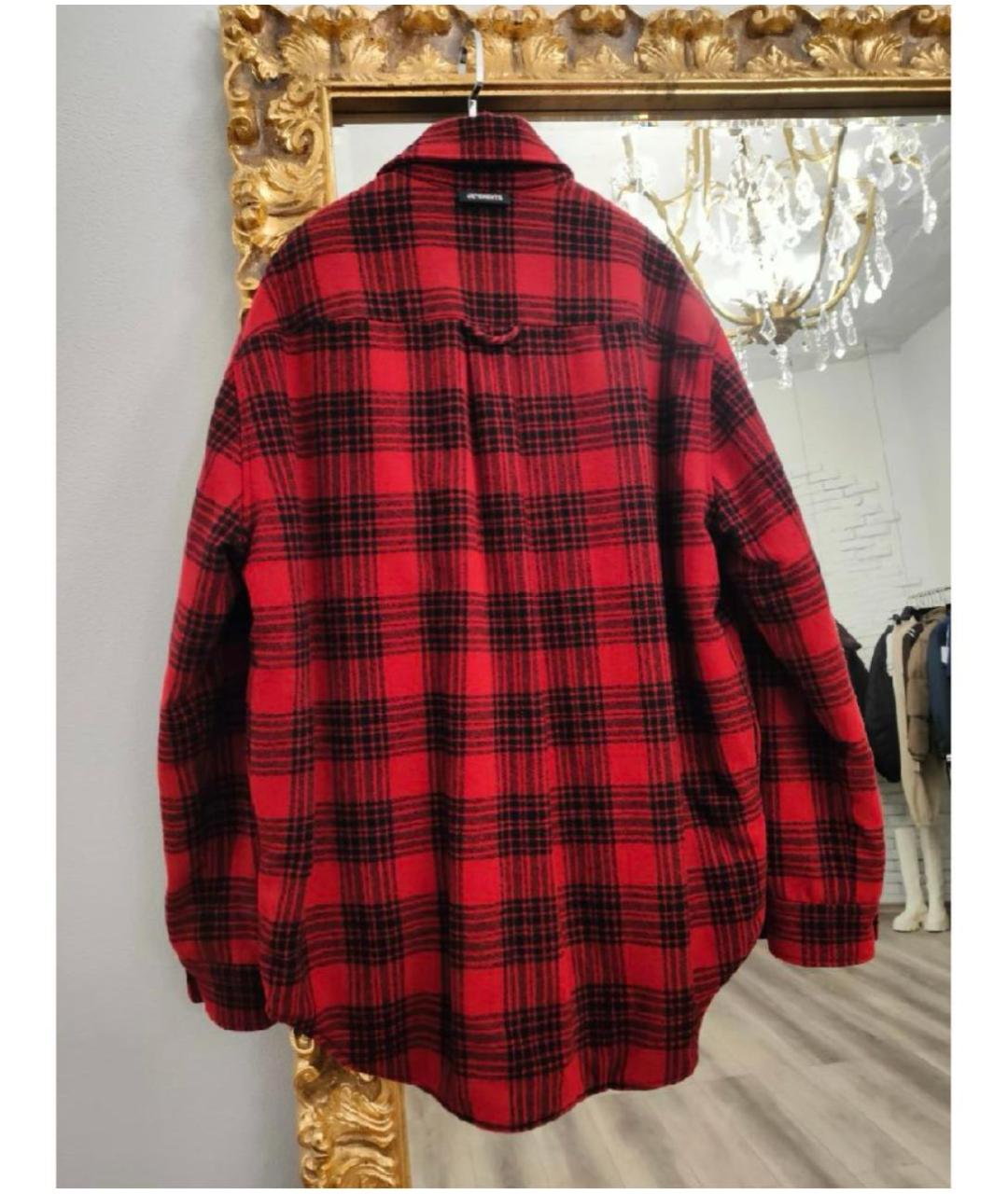 VETEMENTS Красная шерстяная кэжуал рубашка, фото 2
