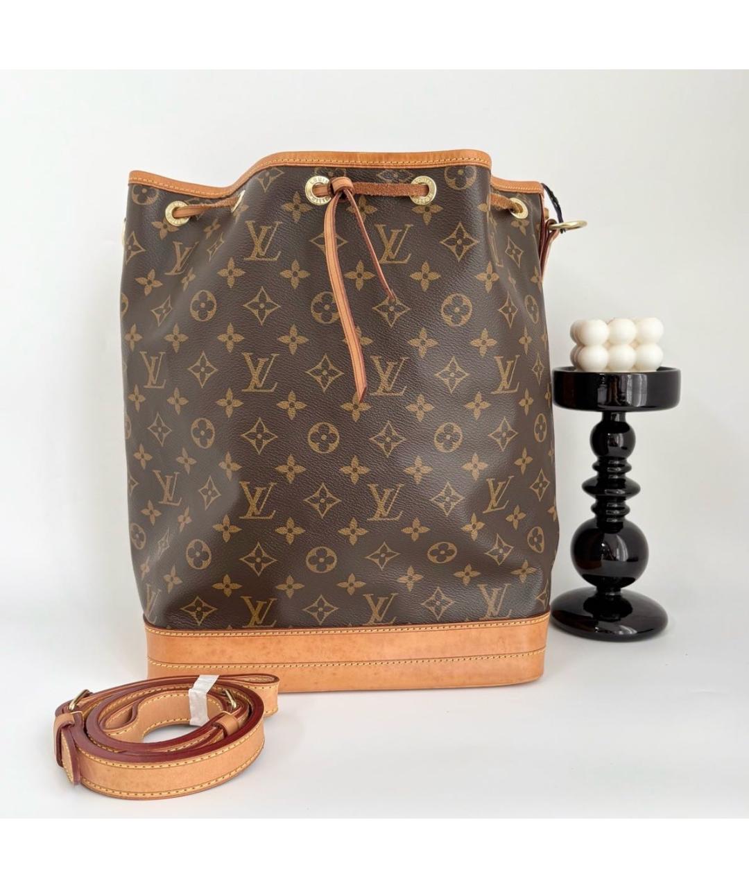 LOUIS VUITTON Коричневая кожаная сумка тоут, фото 8